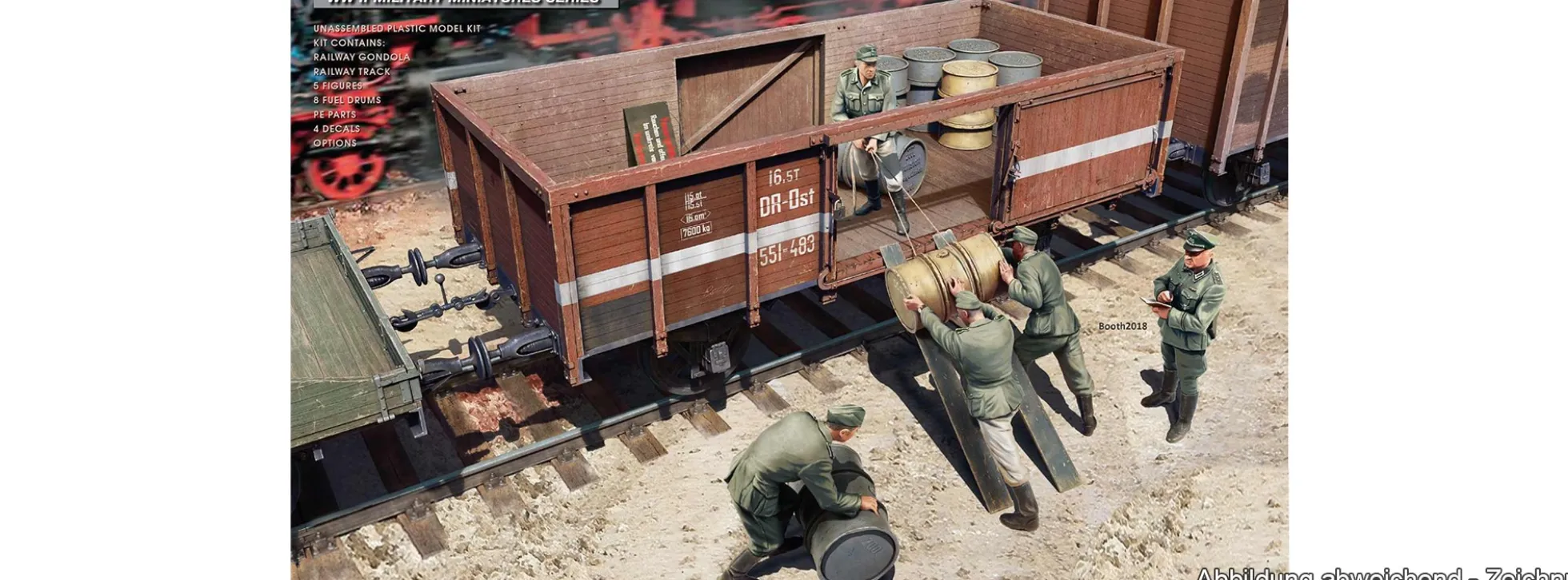 MiniArt 550035296 Eisenbahn-Waggon 16,5-18t mit Figuren | Militär Bausatz 1:35