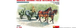MiniArt 550035057 Feldküche KP-42 Pferdegespann mit Figur und Pferden | Militär Bausatz 1:35