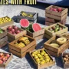 MiniArt 35628 Holzkisten mit Obst | 16 Stück | Zubehör Bausatz 1:35