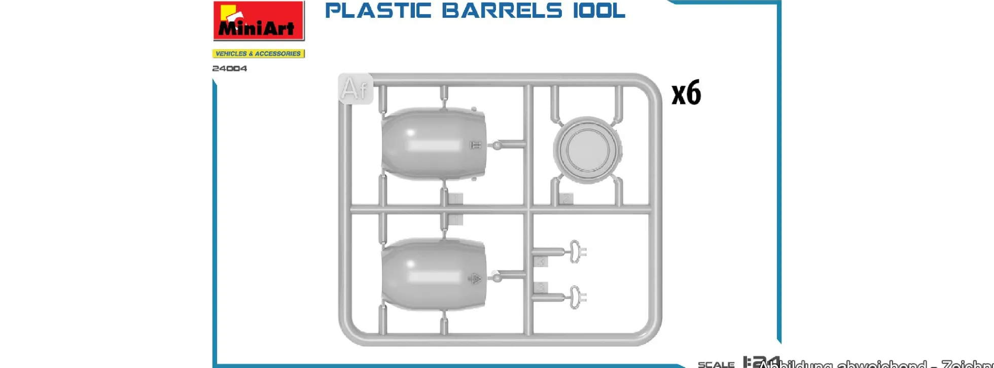 MiniArt 24004 Kunststoff-Fässer 100 Liter | Zubehör Bausatz 1:24