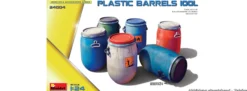 MiniArt 24004 Kunststoff-Fässer 100 Liter | Zubehör Bausatz 1:24