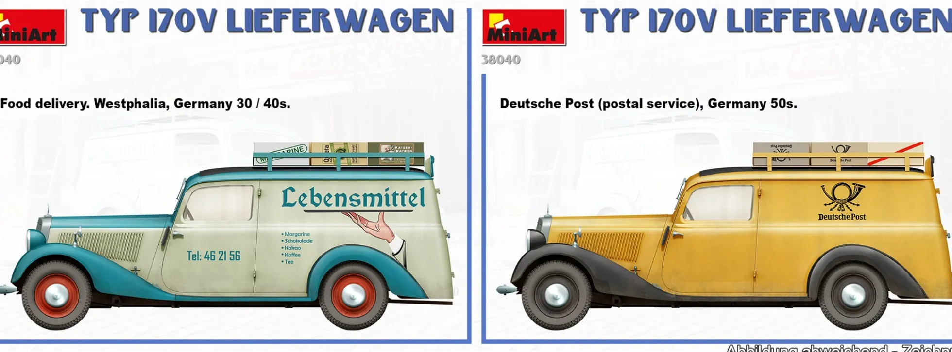 MiniArt 38040 Lieferwagen Typ 170V mit Zubehör | Auto Bausatz 1:35