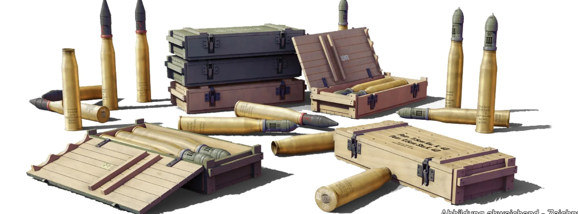 MiniArt 550035381 Munitionskisten und Projektile 7.5 cm | Militär Bausatz 1:35