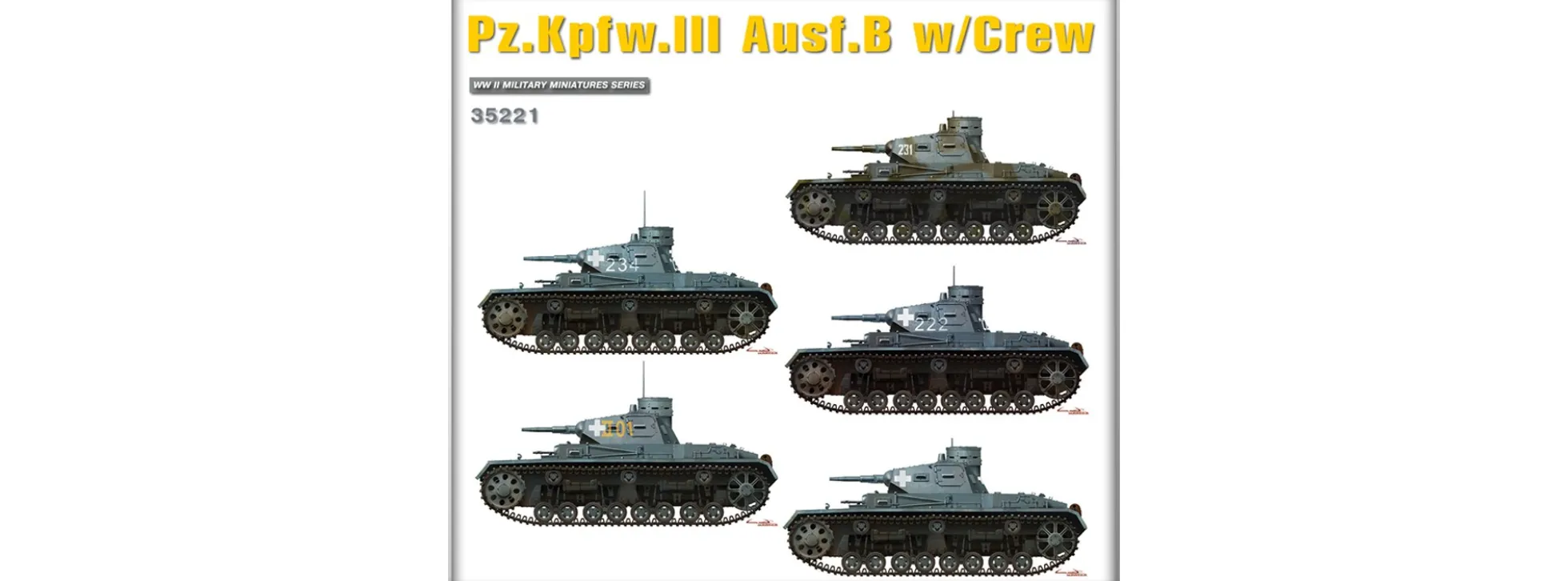 MiniArt 35221 Panzerkampfwagen III Ausführung B mit Besatzung | Panzer Bausatz 1:35