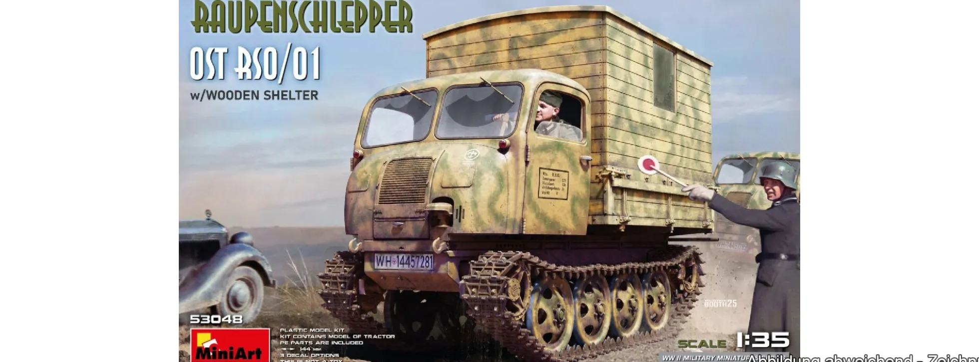 MiniArt 53048 Raupenschlepper RSO/U01 mit Holzkabinen-Aufbau | Militär Bausatz 1:35