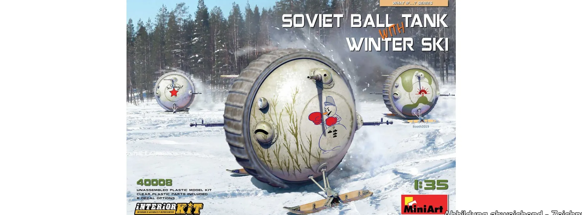 MiniArt 40008 Sowjetischer Kugelpanzer mit Winter Ski und Innenausstattung | Panzer Bausatz 1:35