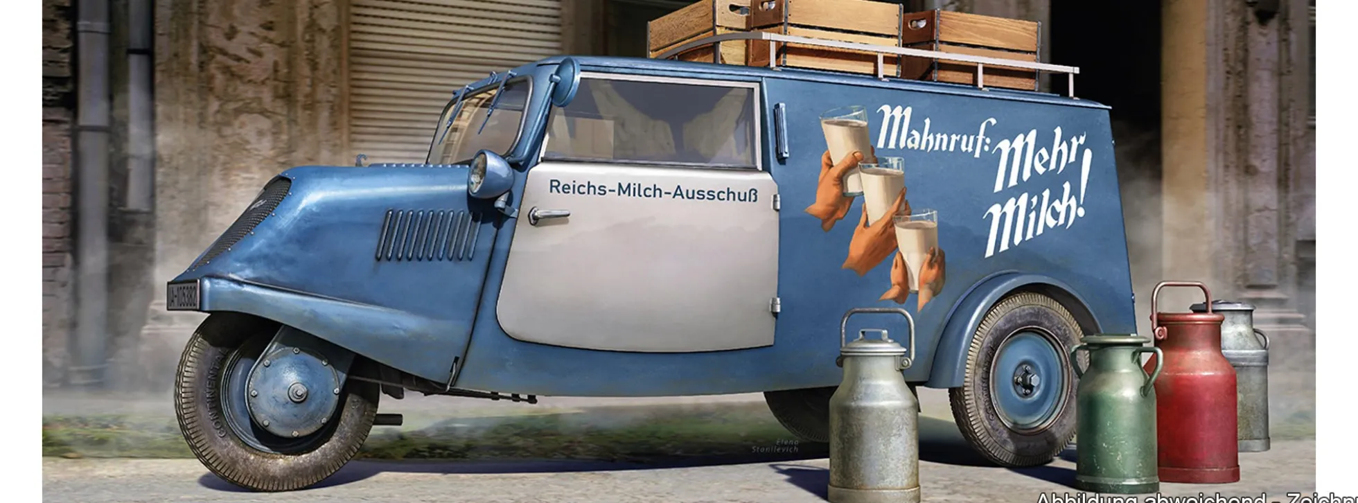 MiniArt 38057 Tempo A400 Milch-Lieferwagen 3-Rad | Auto Bausatz 1:35