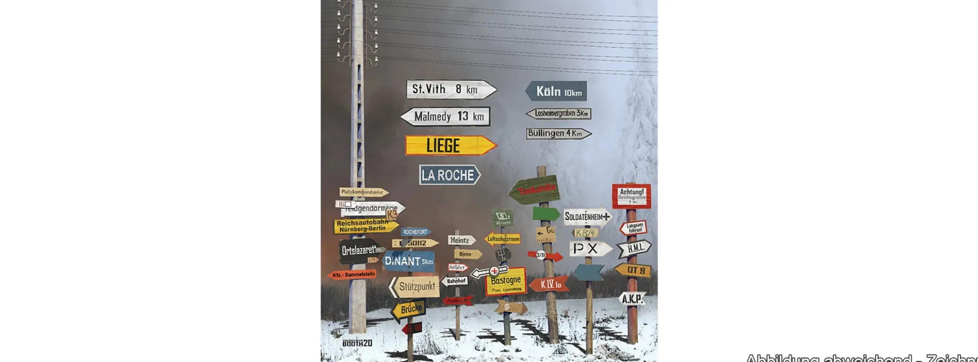 MiniArt 35609 WWII Deutsche Straßenschilder Ardennen 1945 | Zubehör Bausatz 1:35