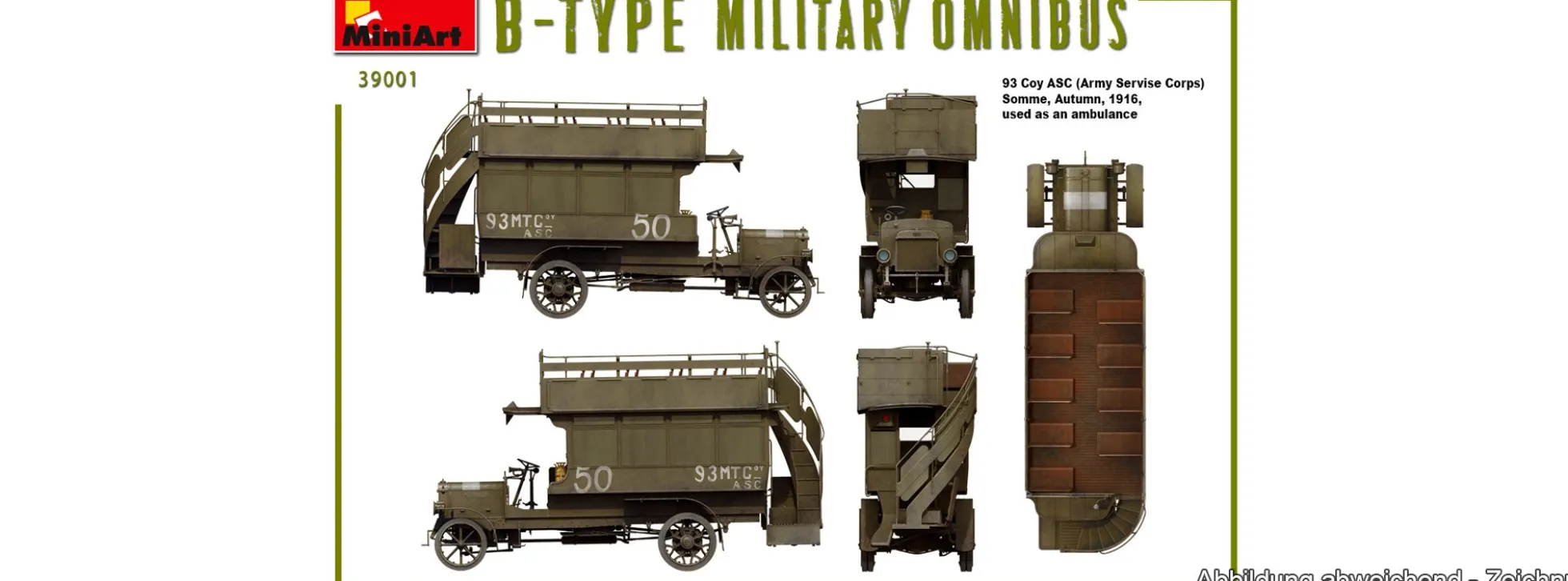 MiniArt 39001 WWI Militär Omnibus B-Typ | Militär Bausatz 1:35