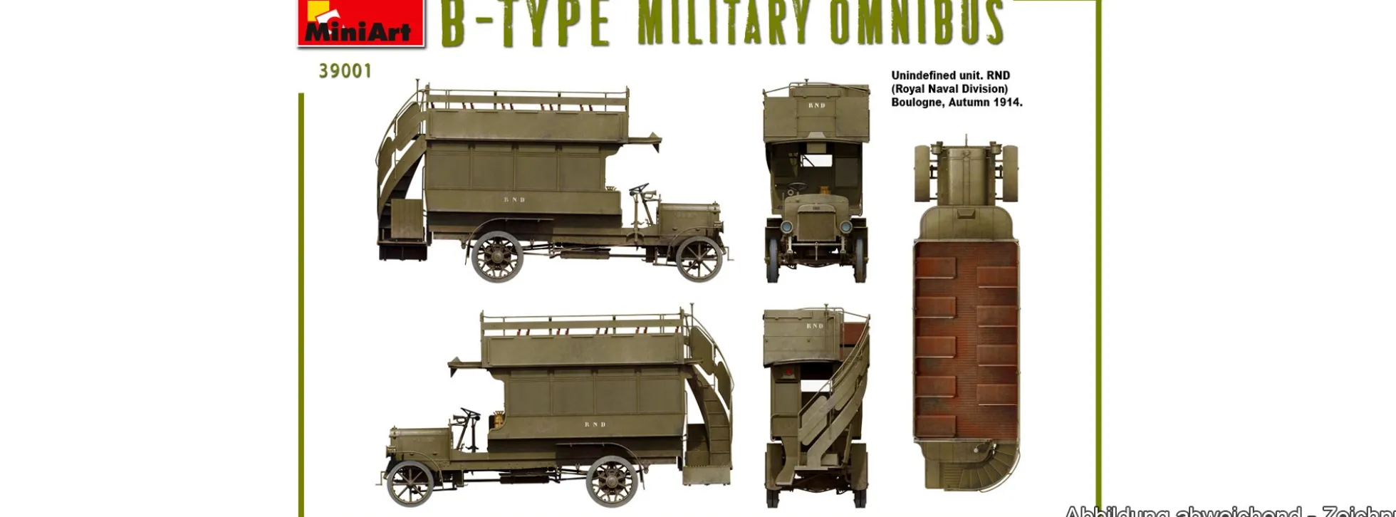 MiniArt 39001 WWI Militär Omnibus B-Typ | Militär Bausatz 1:35