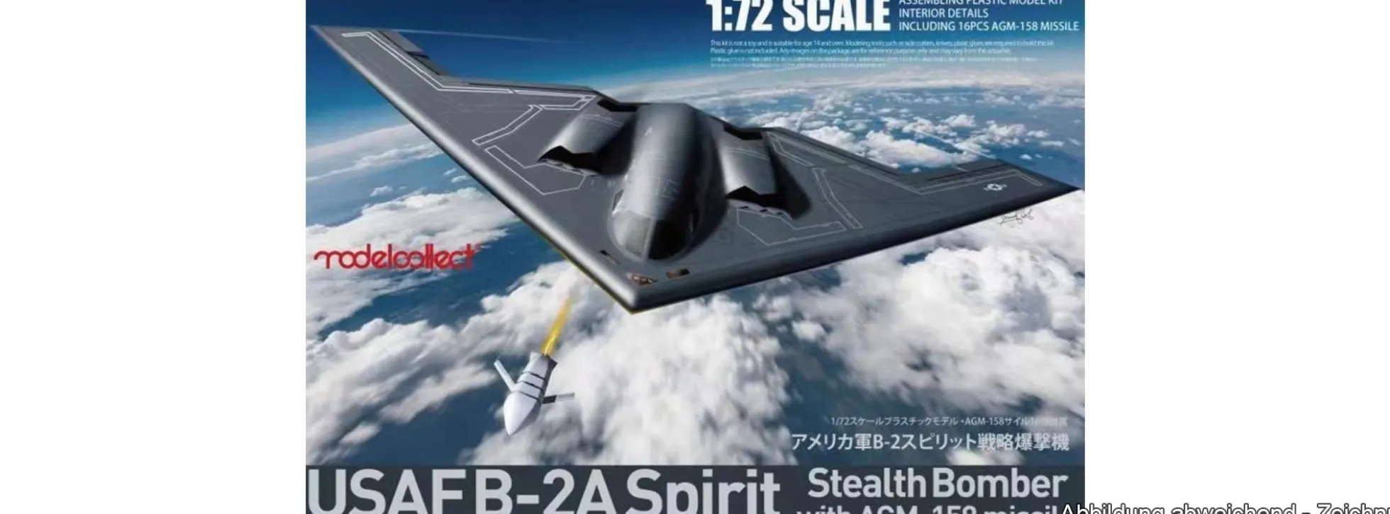 modelcollect UA72214 Northrop B-2A Spirit Strategischer Tarnkappenbomber | Flugzeug Bausatz 1:72