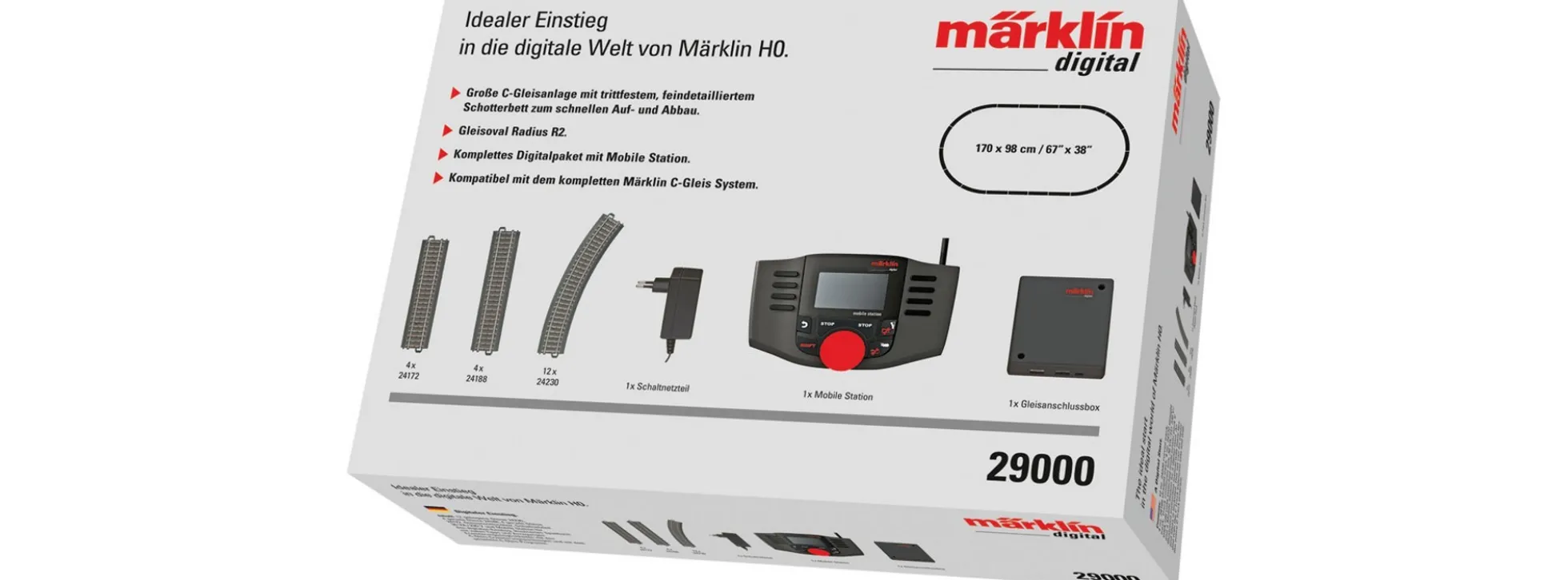 märklin 29000 Digitaler Einstieg Set mit MS2 + Gleisoval | Spur H0