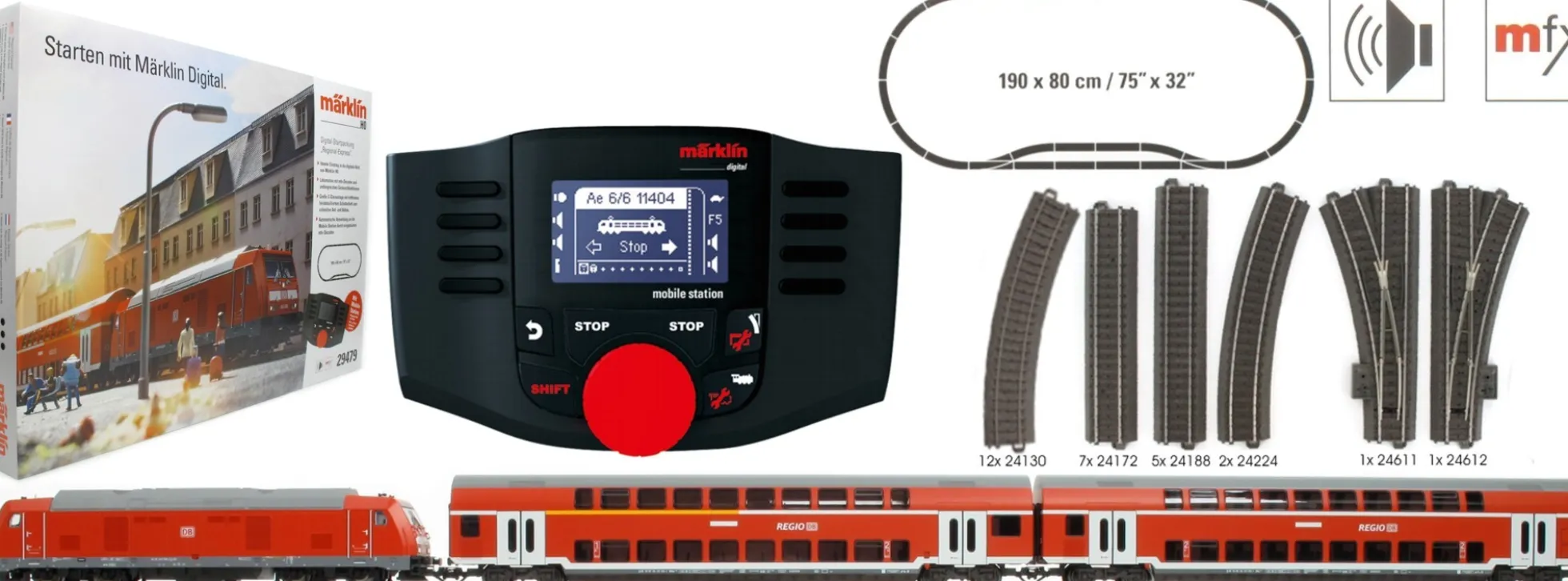 märklin 29479 Digital-Startpackung Regional Express DB AG | mfx Sound | Spur H0