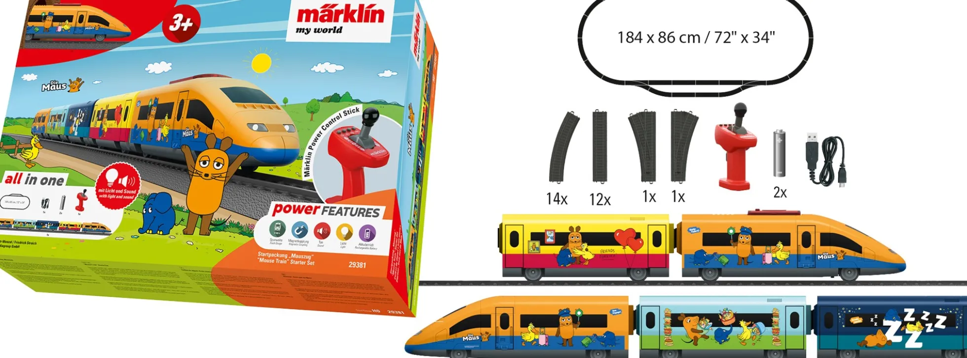 märklin 29381 my World Startpackung ICE Mauszug | Batteriebahn | Spur H0