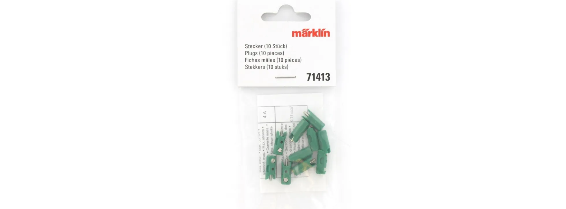 märklin 71413 Querlochstecker | 1,5 mm neue Generation | Grün | 10 Stück