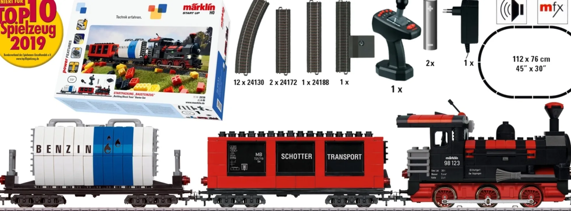 märklin 29730 Start Up Startpackung Bausteinzug | Sound + Licht | Spur H0