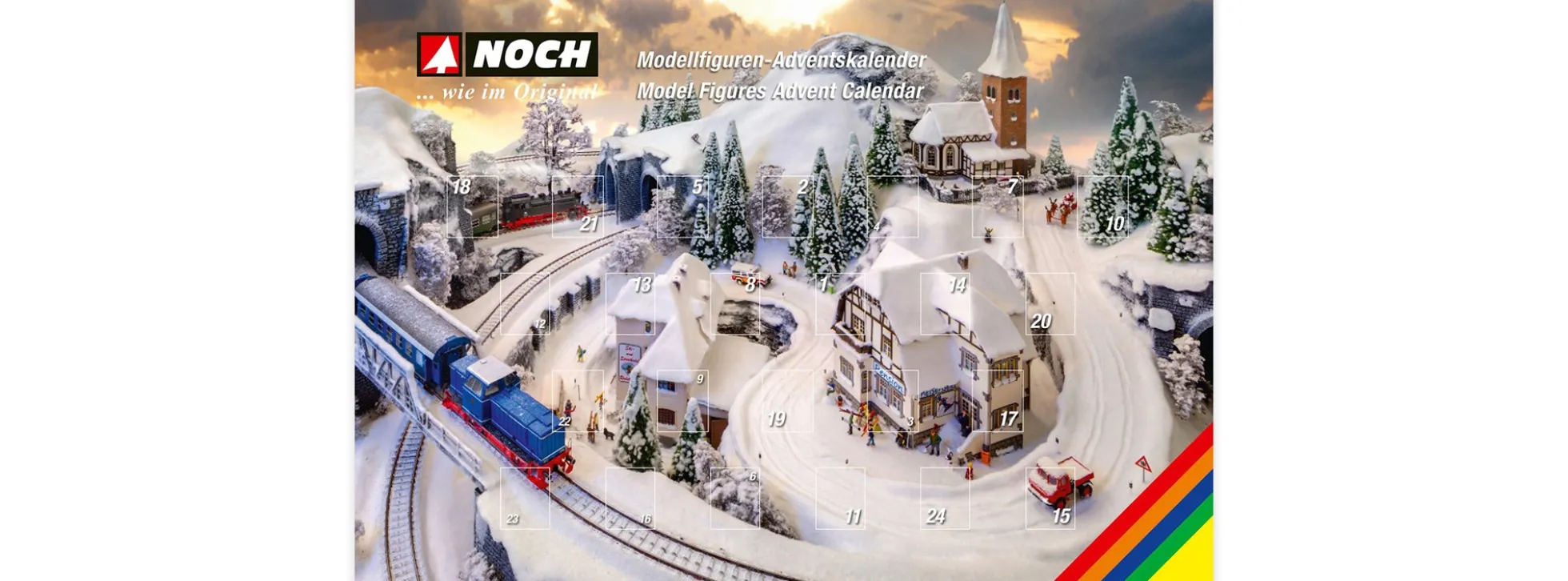 NOCH 36997 Figuren-Adventskalender 2024 | mit 24 Figuren | Spur N