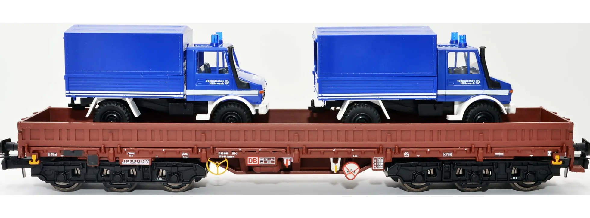 NPE NV43165 Schwerlastwagen Samms-u 454, braun, DB AG | THW Unimog | AC | Spur H0