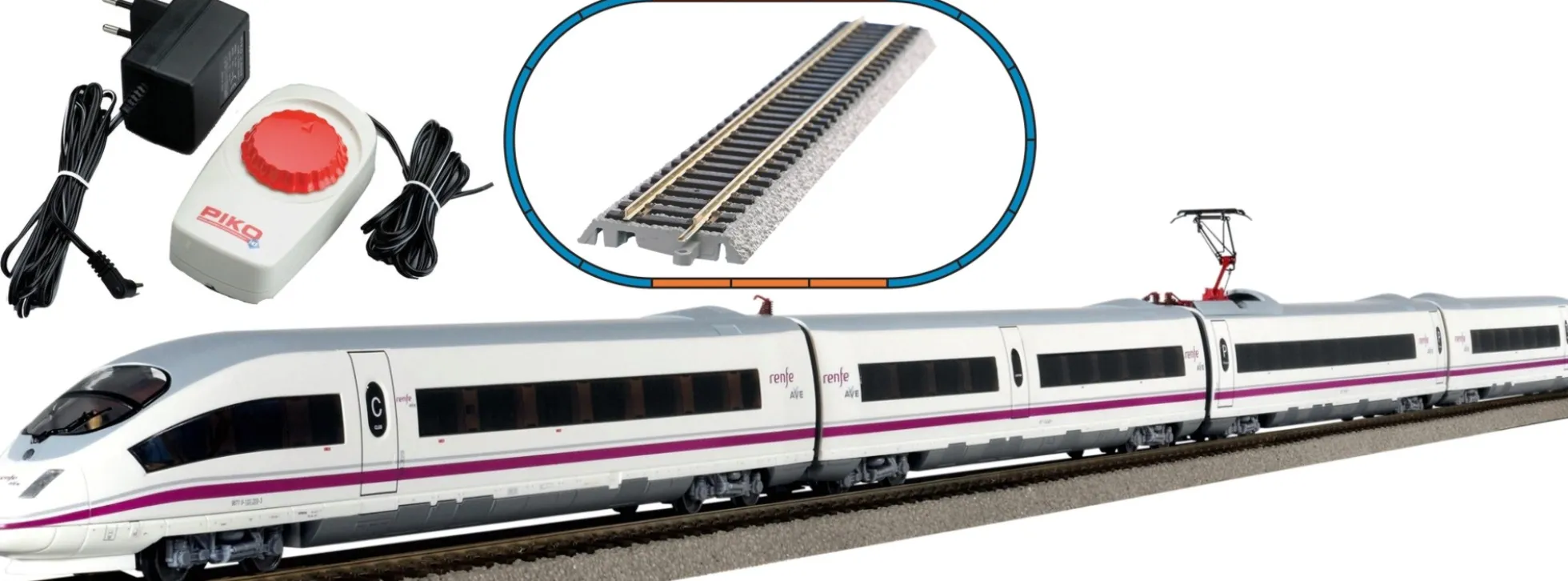 PIKO 97930 Start-Set AVE 103 RENFE | Bettungsgleis | DC analog | Spur H0