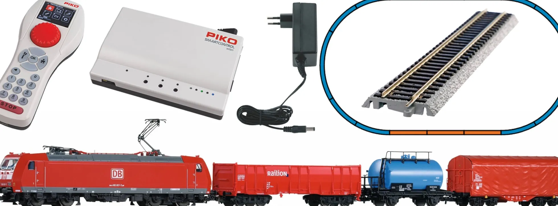 PIKO 59015 Start-Set BR 185 + Güterzug DB AG | SmartControl WLAN | DCC | Spur H0
