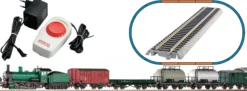 PIKO 97942 Start-Set Dampflok G7 mit Güterzug SNCB | Bettungsgleis | DC analog | Spur H0