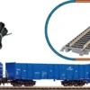 PIKO 97937 Start-Set Diesellok SM 42 mit Güterzug PKP | Bettungsgleis | DC analog | Spur H0