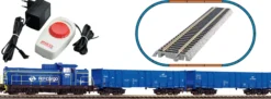 PIKO 97937 Start-Set Diesellok SM 42 mit Güterzug PKP | Bettungsgleis | DC analog | Spur H0