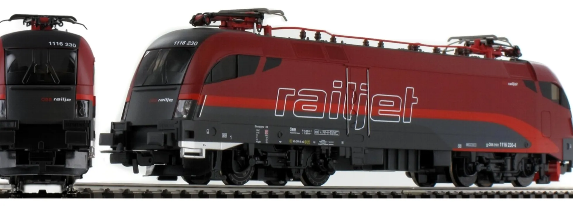 PIKO 57178 Start-Set E-Lok Railjet ÖBB | Bettungsgleis | DC analog | Spur H0