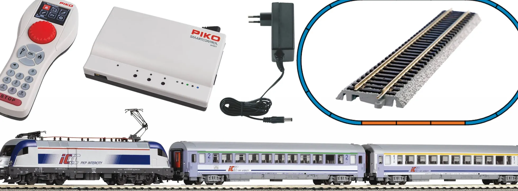 PIKO 59103 Start-Set Taurus + IC Personenzug PKP | SmartControl WLAN | DCC | Spur H0