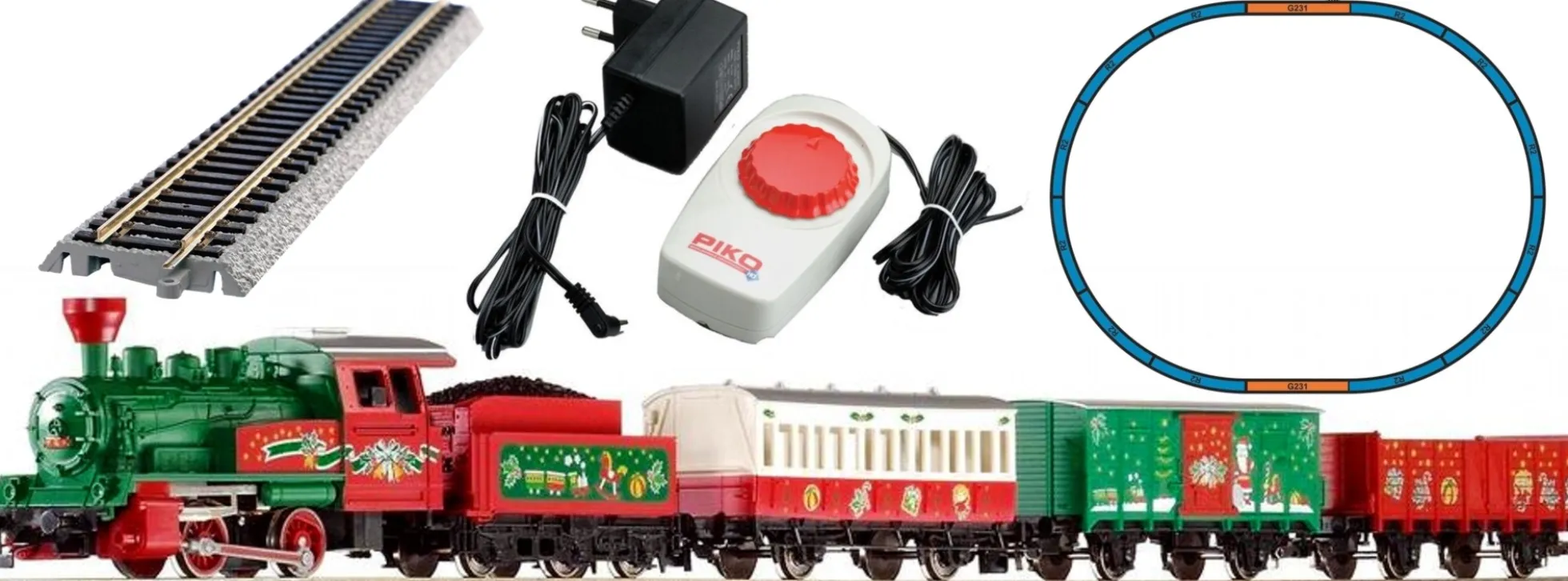 PIKO 57081 Start-Set Weihnachtszug mit Dampflok | DC analog | Spur H0