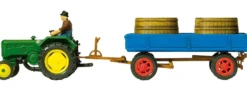 Preiser 17943 Ackerschlepper Lanz D 2416 Bütten auf Anhänger | Landwirtschaftsmodell 1:87