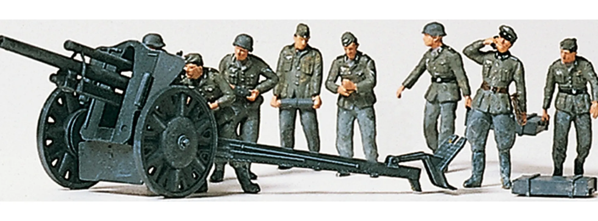 Preiser 16514 Leichte Feldhaubitze leFH 18 im Gefecht DR | Bausatz Spur H0