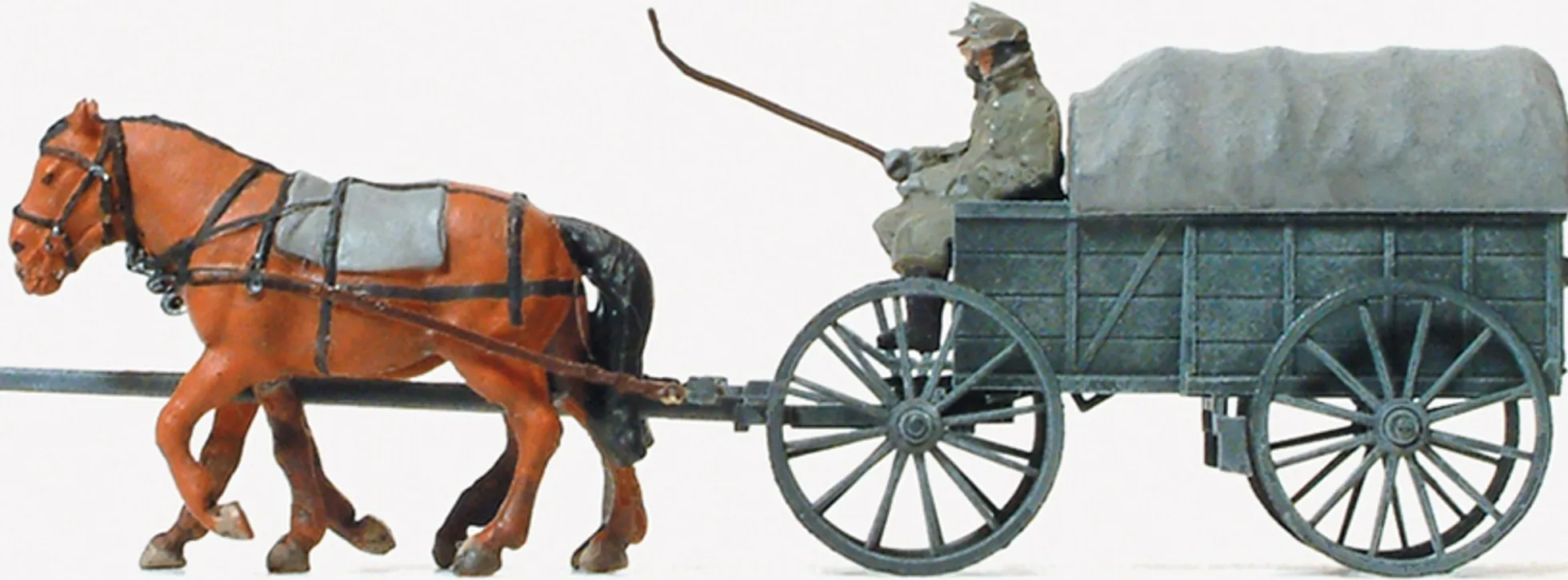 Preiser 16570 Leichter Heeresfeldwagen Hf1 bespannt | Bausatz Spur H0