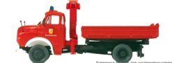 Preiser 31201 MAN 11.136 Dreiseitenkipper mit Ladekran | Blaulichtmodell Bausatz 1:87