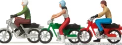 Preiser 10126 Mokickfahrer | 3 Stück | Figuren Spur H0