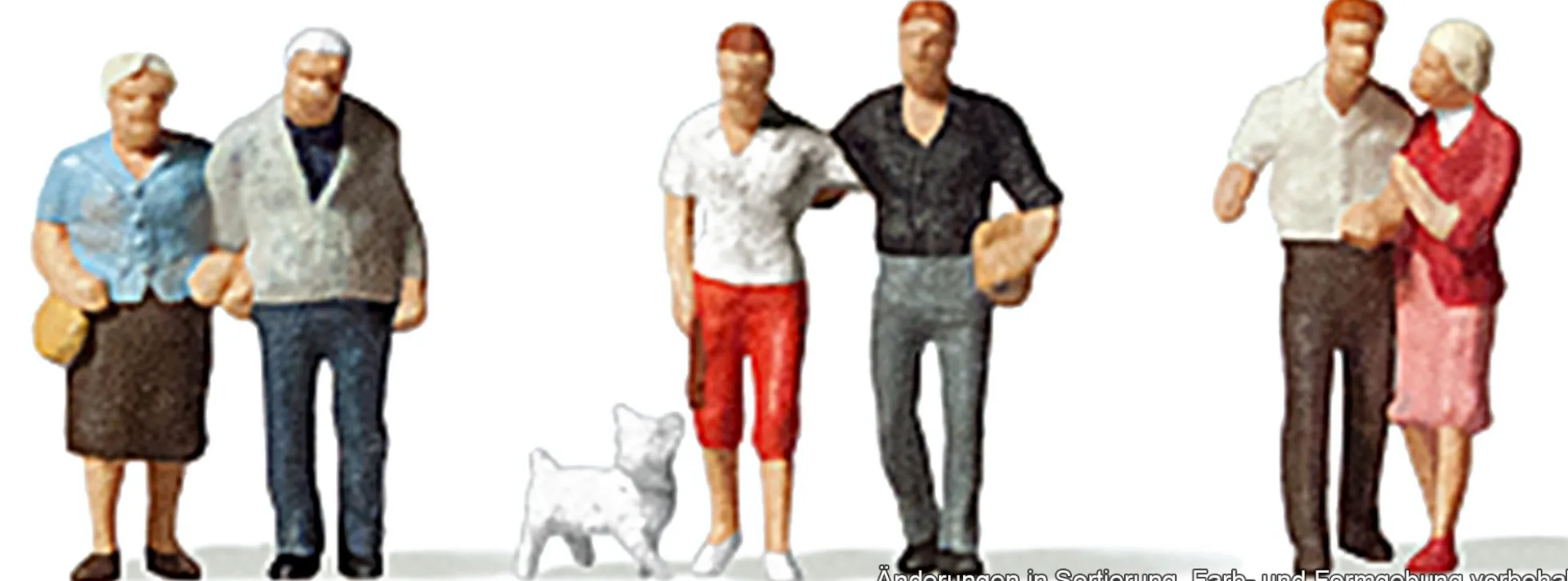 Preiser 88555 Paare und Hund Figuren Spur Z