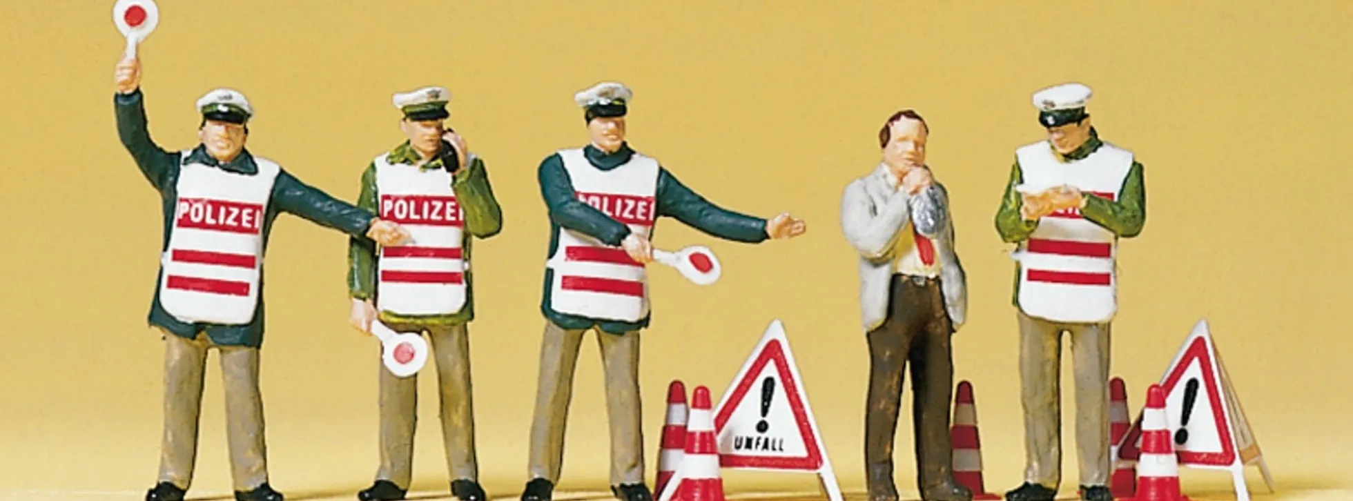 Preiser 10419 Polizisten mit Warnweste | Figuren Spur H0 1:87