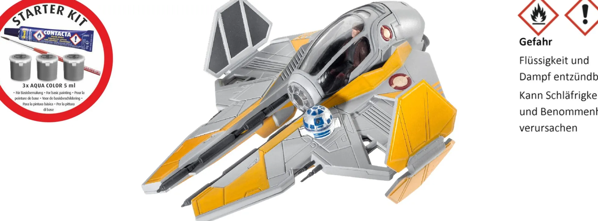 Revell 73606 Anakins Starfighter - Star Wars | Starter Kit | Raumschiff Bausatz 1:58