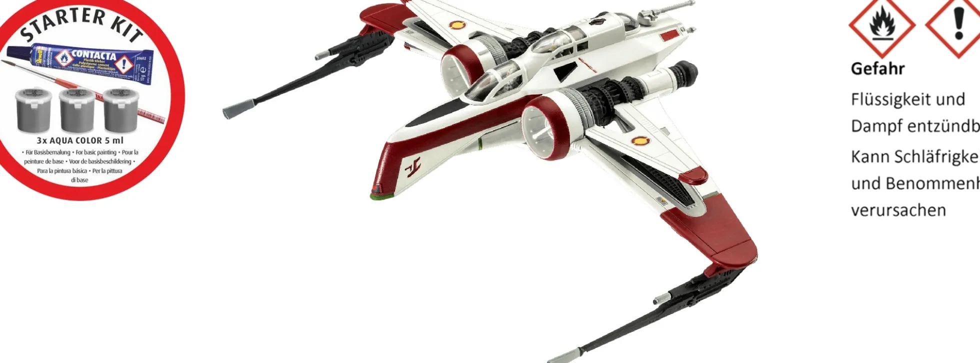 Revell 73608 ARC-170 Fighter - Star Wars | Starter Kit | Raumschiff Bausatz 1:83