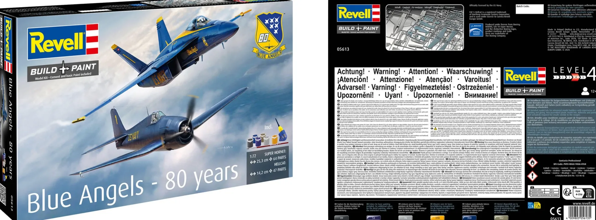 Revell 05613 Blue Angels 80 Jahre | Geschenkset | Flugzeug Bausatz 1:72