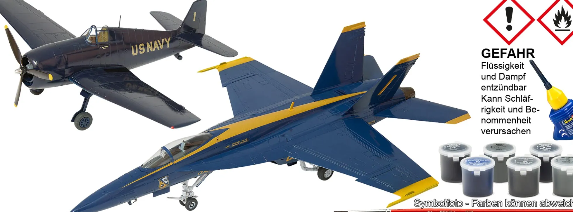 Revell 05613 Blue Angels 80 Jahre | Geschenkset | Flugzeug Bausatz 1:72