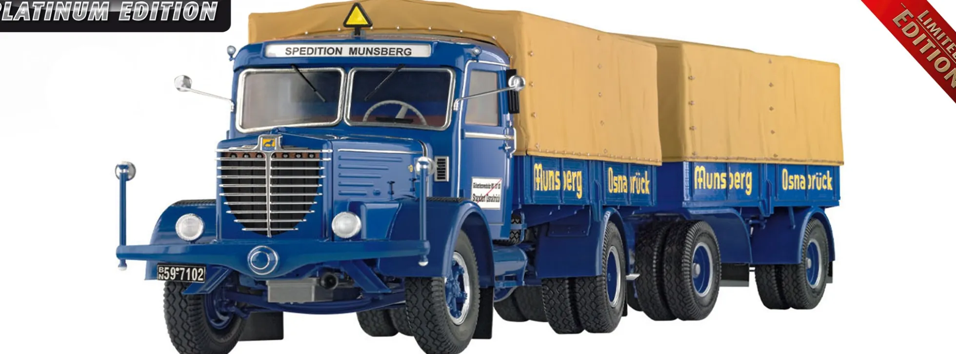 Revell 07580 Büssing 8000 S 13 mit Anhänger | Platinum Edition | LKW Bausatz 1:24