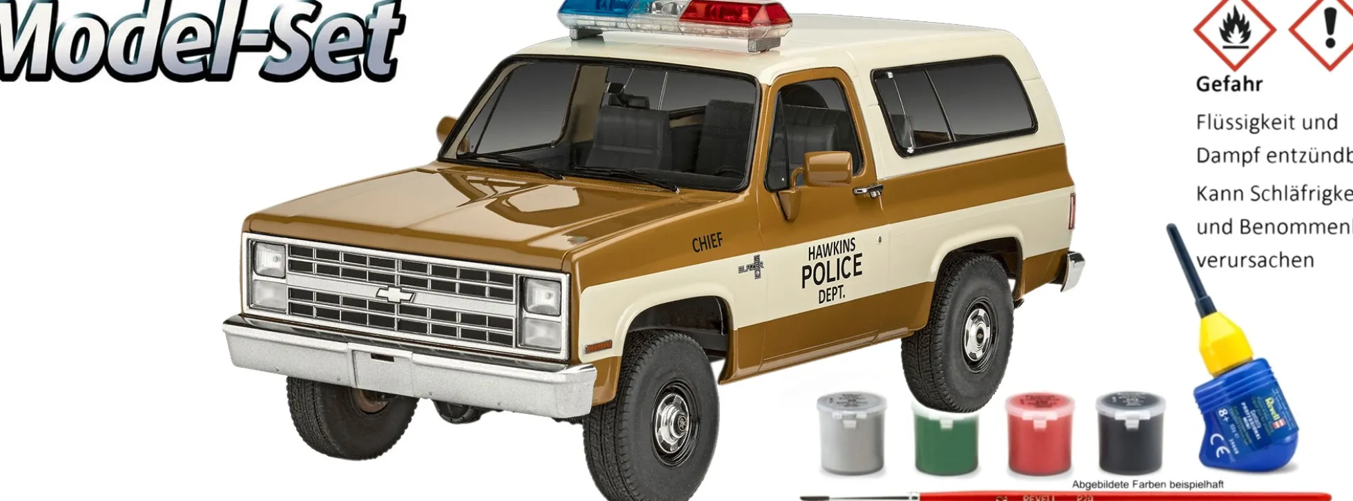 Revell 67724 Chevrolet K5 Blazer 1985 Stranger Things Model Set | Auto Bausatz 1:25