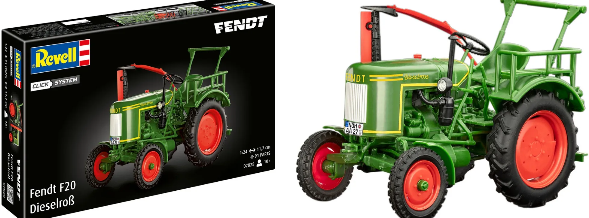 Revell 07828 Fendt F20 Dieselroß Traktor | Click System | Steckbausatz 1:24