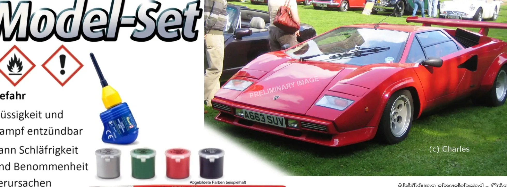 Revell 67730 Lamborghini Countach LP500S Model Set | Auto Bausatz 1:24
