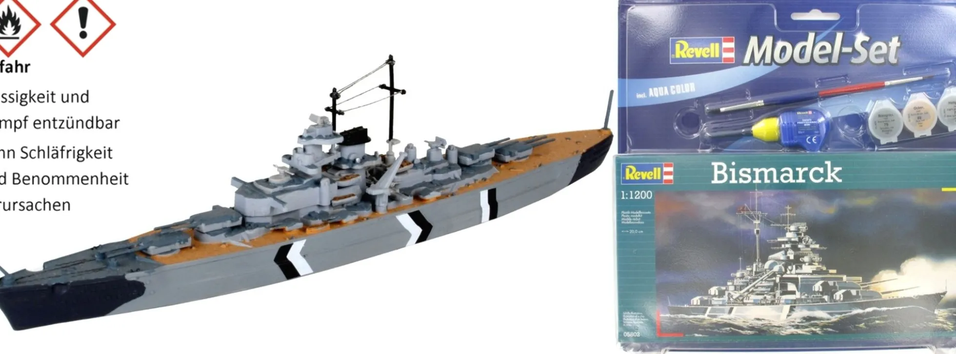 Revell 65802 Model Set Bismarck Schlachtschiff Bausatz 1:1200
