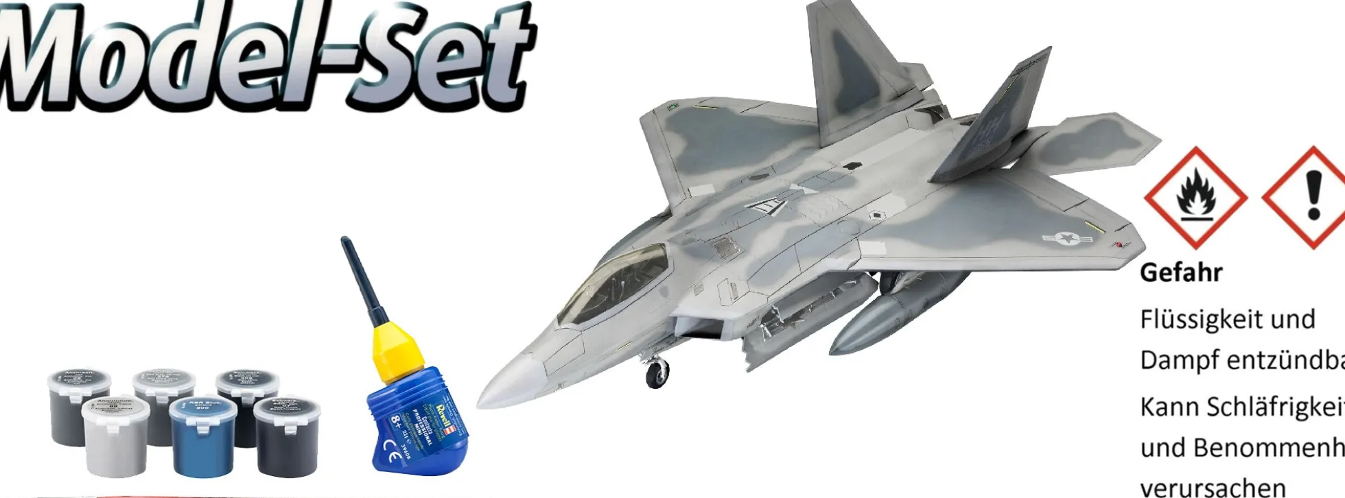 Revell 63858 Model Set Lockheed Martin F-22A Raptor | Flugzeug Bausatz 1:72