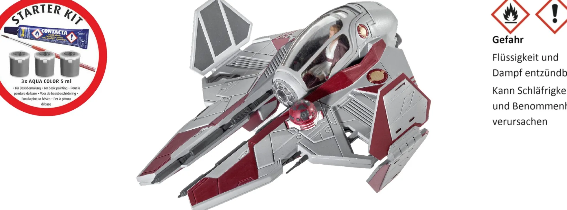 Revell 73607 Obi-Wans Starfighter Star Wars | Starter Kit | Raumschiff Bausatz 1:58