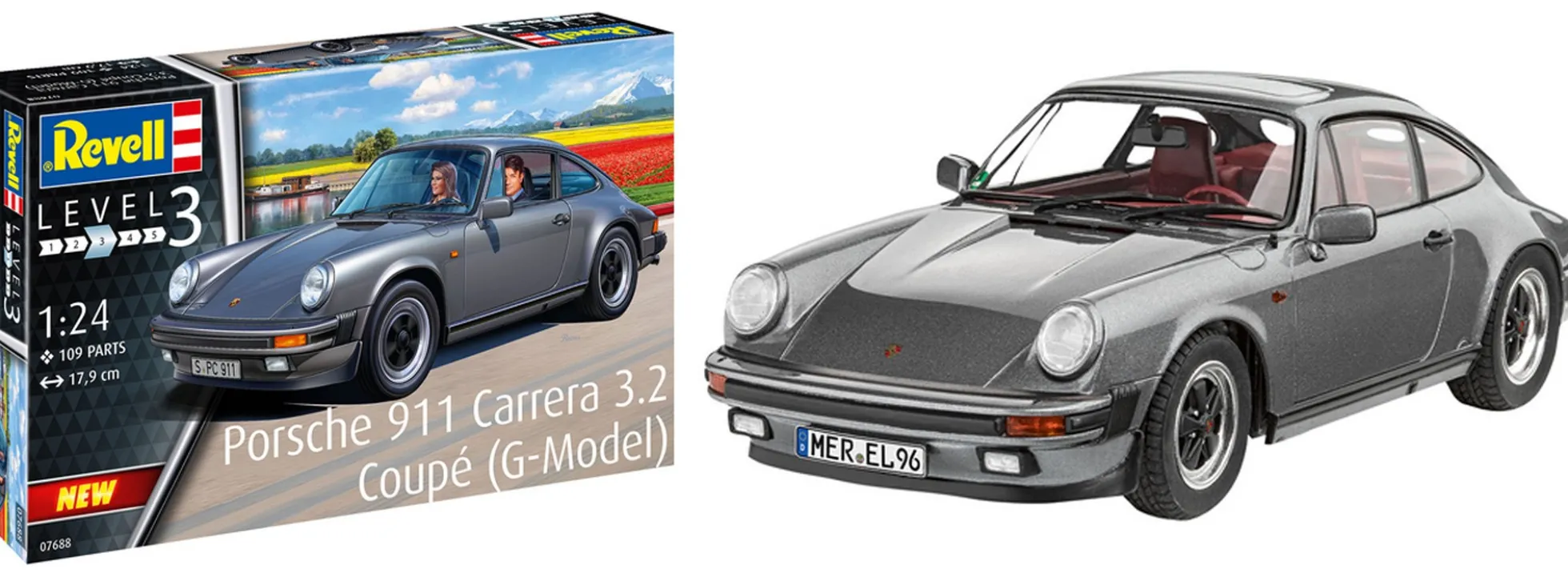 Revell 07688 Porsche 911 Carrera 3.2 G-Model Coupe | Auto Bausatz 1:24