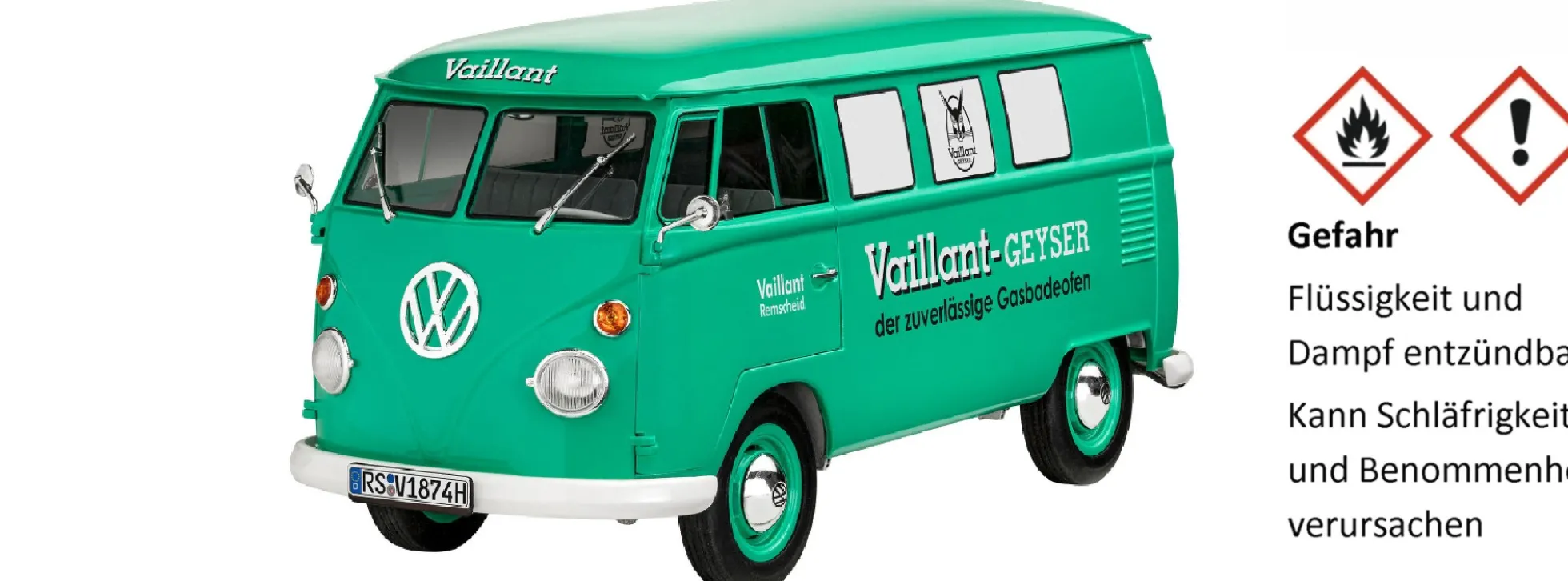 Revell 05648 VW T1 Bus 150 Jahre Vaillant Geschenkset | Auto Bausatz 1:24